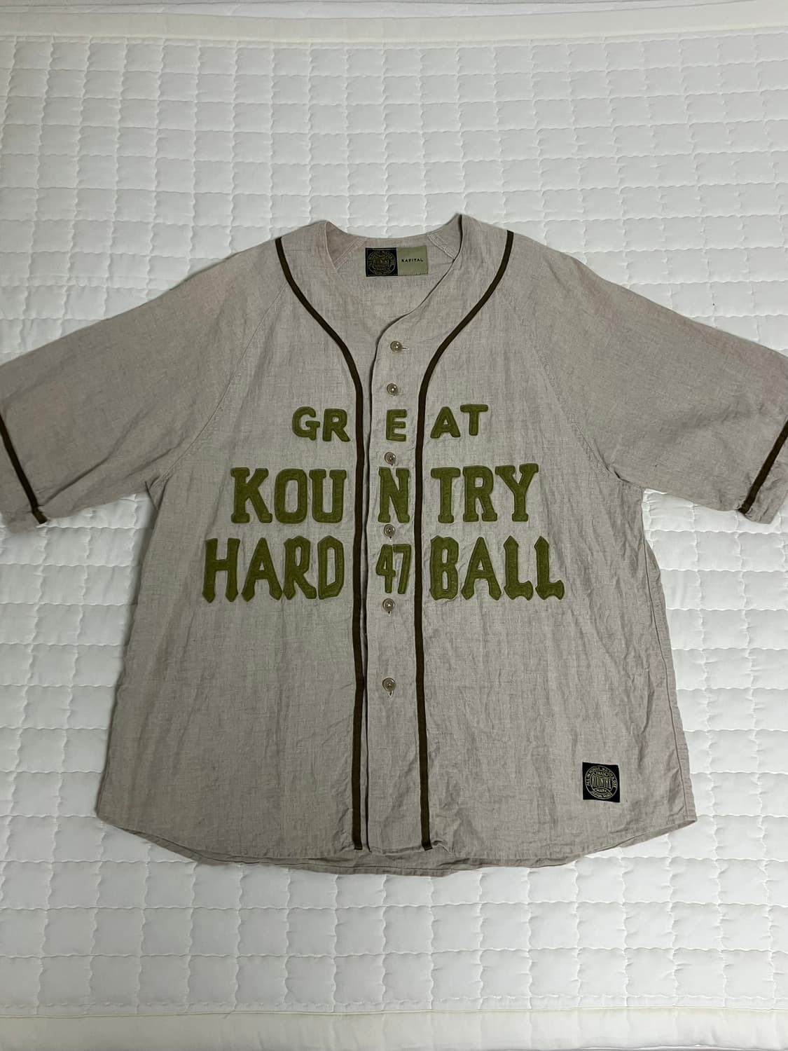 캐피탈 프렌치 린넨 베이스볼 셔츠 베이지 4 상품이미지1