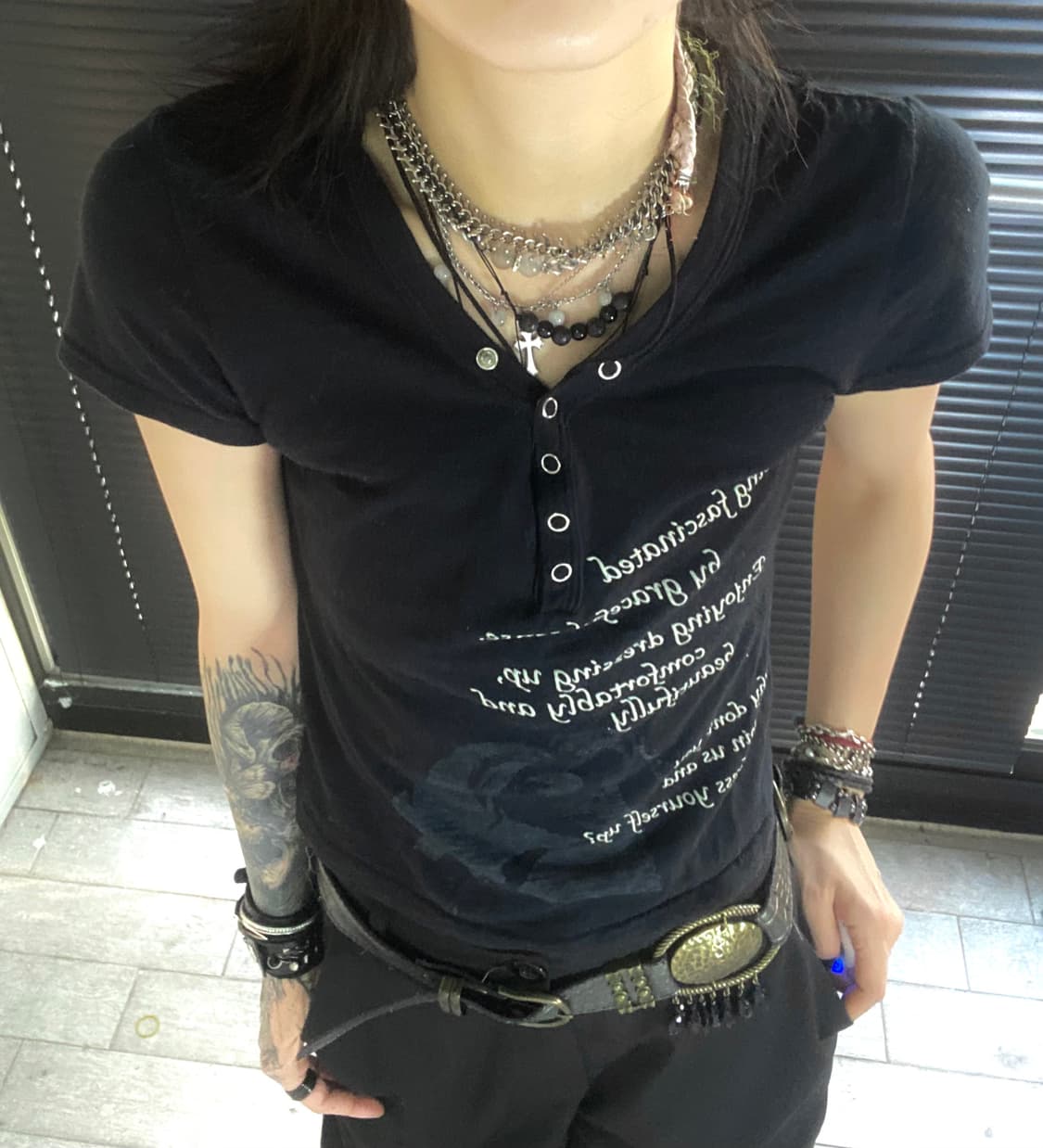 punk lettering crop 1/2 T 상품이미지2
