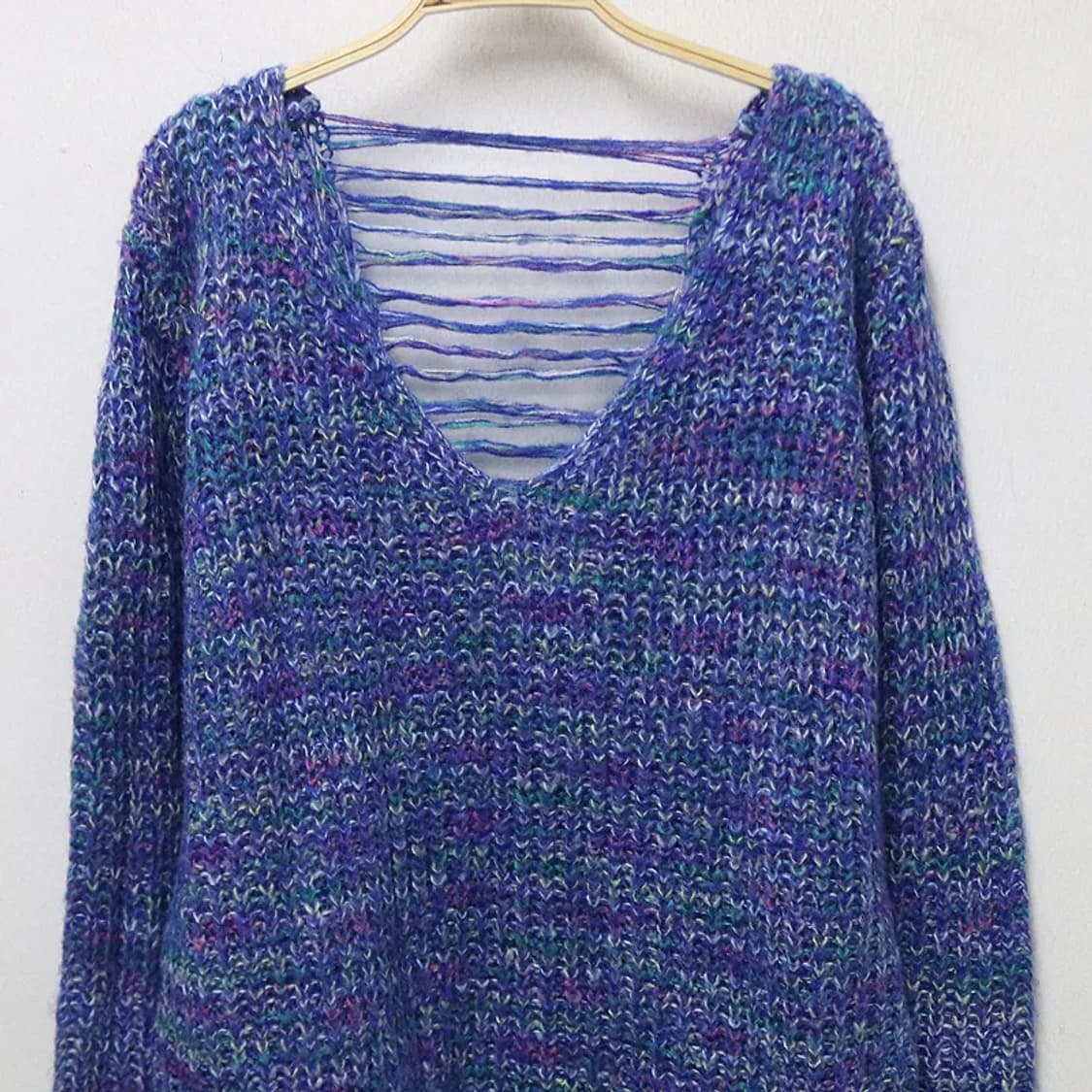 백리스 포인트 울 혼방 롱 니트 61278 상품이미지3