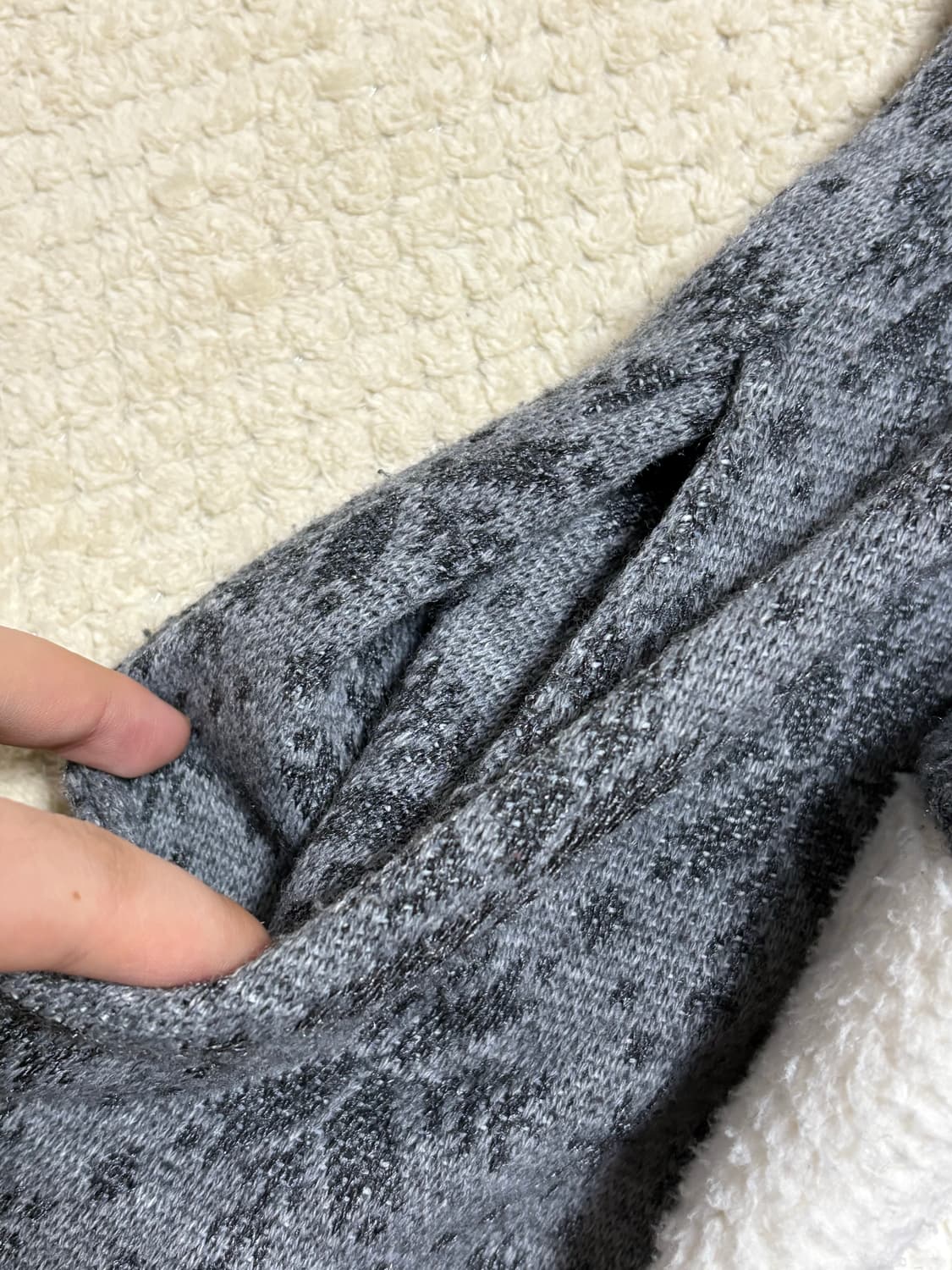 빈티지) 모리걸 털단추 눈꽃 후드 원피스 그레이 상품이미지4