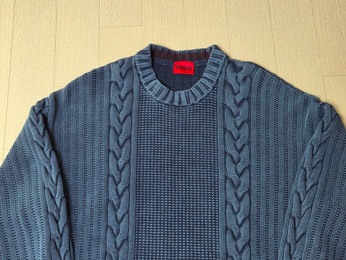 [정품] 휴고 보스 아이스워싱 가먼트다잉 니트 L size 상품이미지3