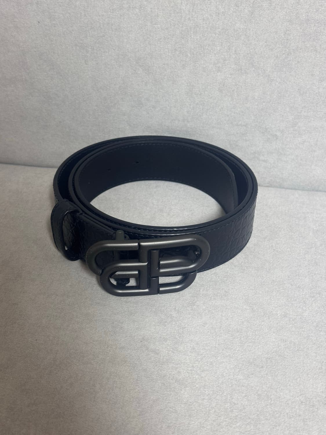 발렌시아가 BB 라지 크로커다일 벨트 블랙 95 상품이미지1