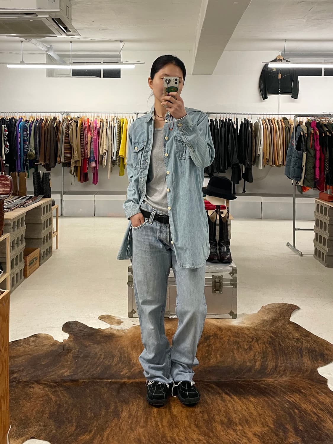 BEAMS BOY denim shirt onepiece 상품이미지2