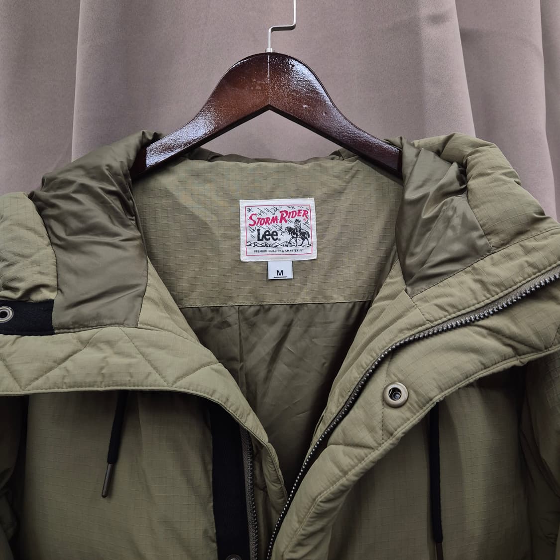 Lee 하프기장 립스탑 후드 패딩 M 상품이미지2