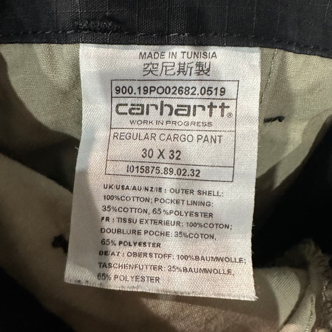 칼하트WIP 레귤러 카고팬츠 30 상품이미지5