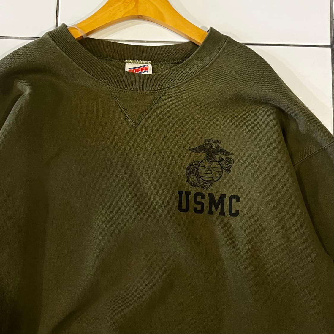 90‘s USMC 오리지널 미 해병 카키 스웻셔츠  상품이미지2