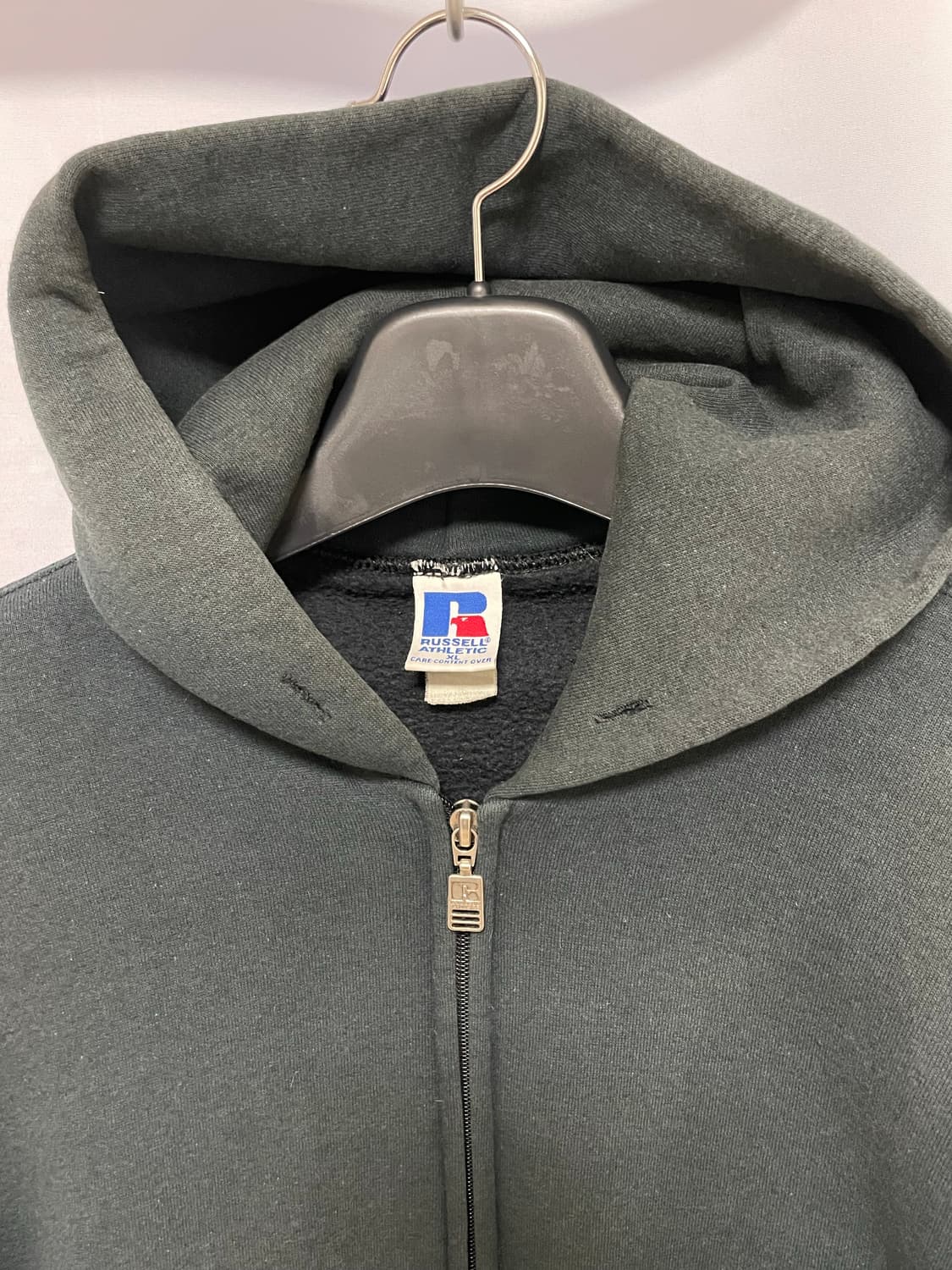 (XL) 90s 러셀 애슬래틱 50/50 후드 집업 블랙 상품이미지2