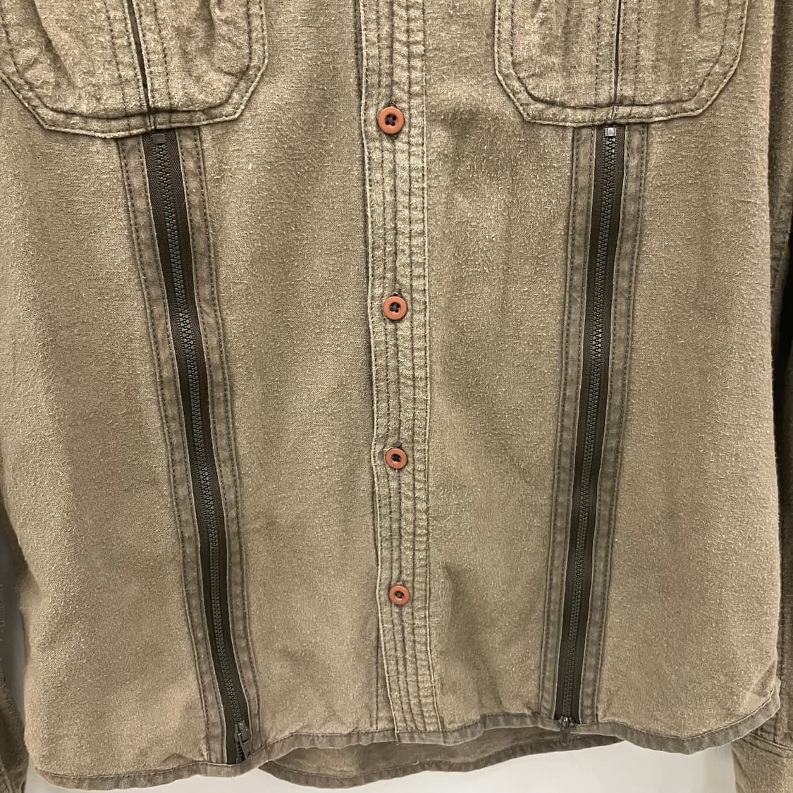 G.O.A 밀리터리 보아 플리스 칼라 기믹 지퍼 버튼 셔츠 상품이미지5