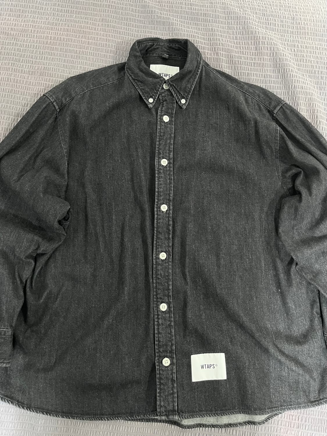 더블탭스 23FW BD 04 데님 셔츠 블랙 01 상품이미지5