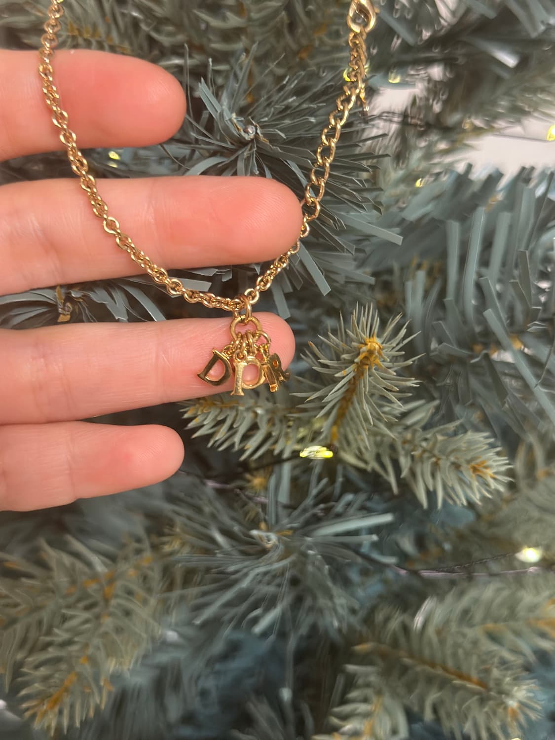 디올 CD 로고 금장 체인 목걸이 레터스 상품이미지3