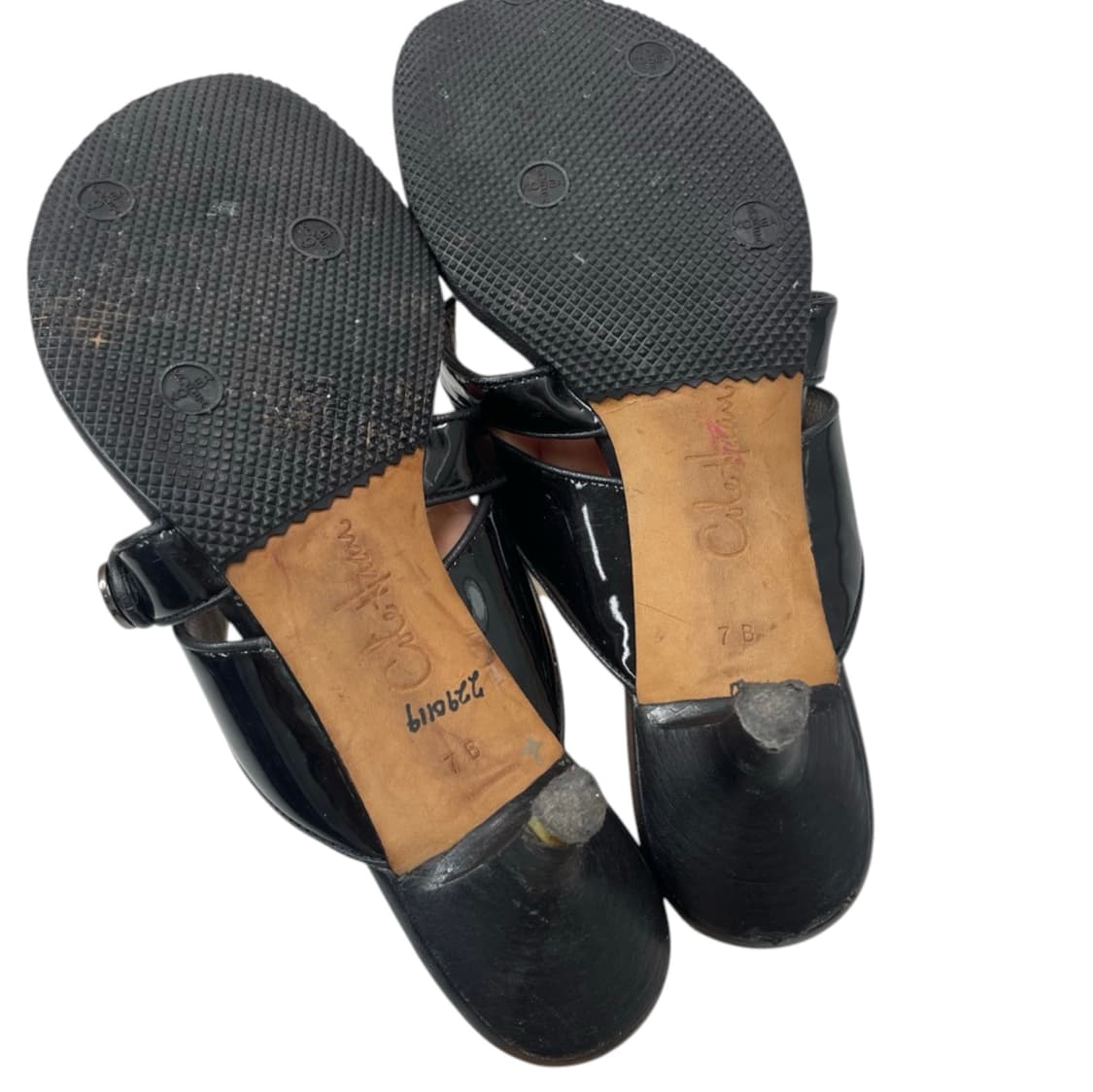콜한 Colehaan 블랙 페이턴트 레더 키튼힐 쪼리 샌들 7B(240) 상품이미지8