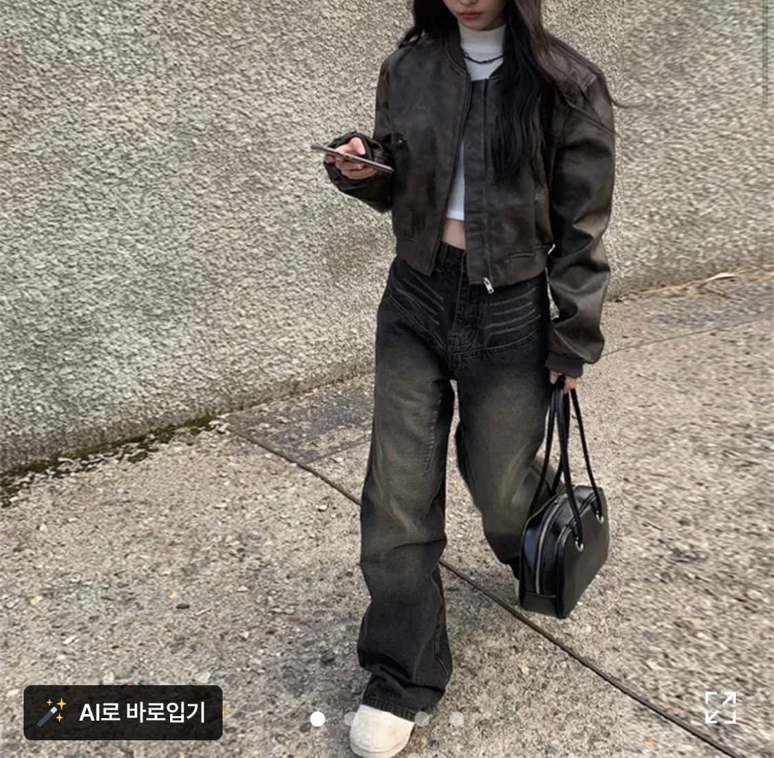 애니원모어 레더 블루종 자켓 상품이미지1