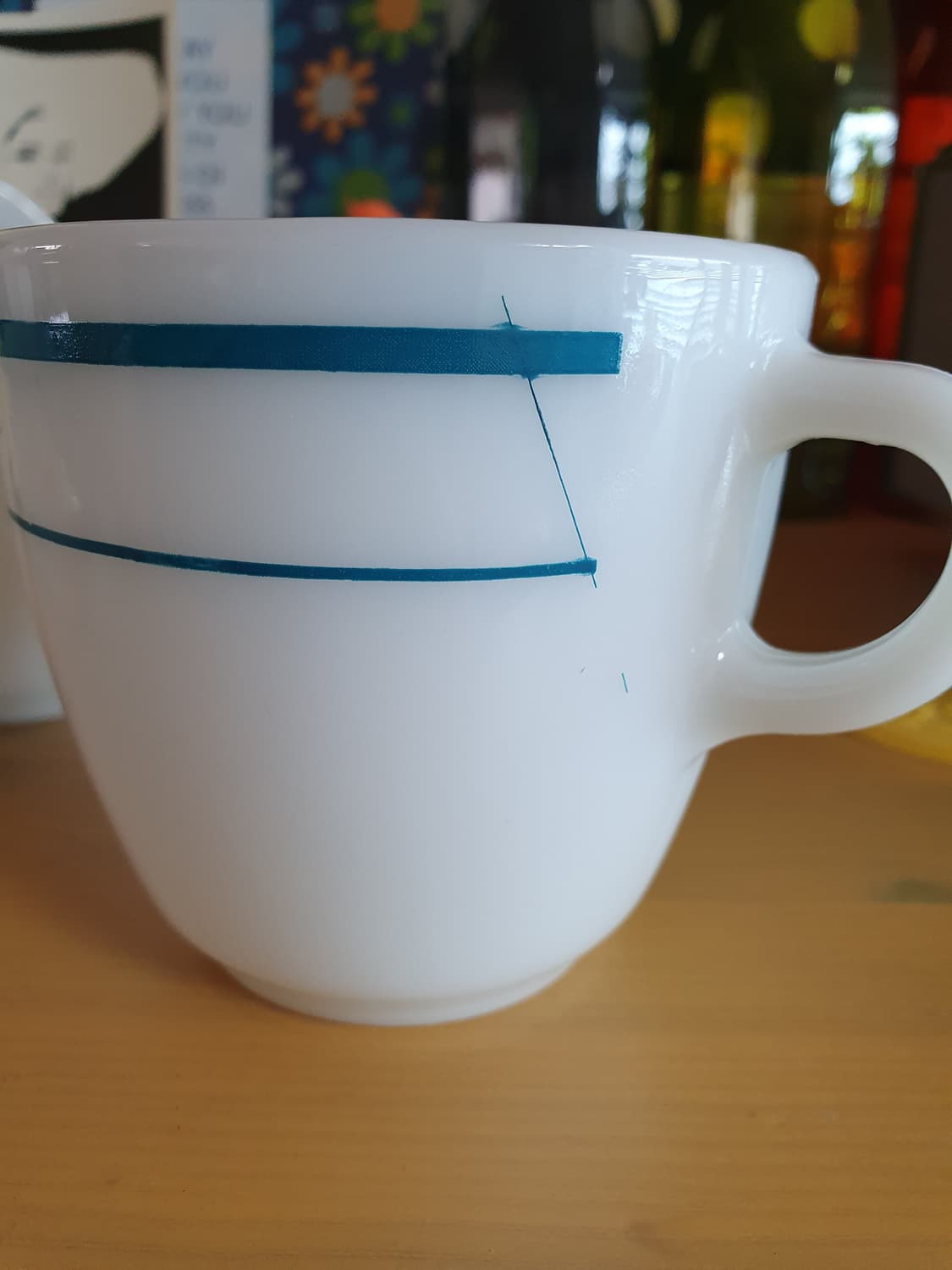 빈티지 앵커호킹 블루밴드 스트라이프  머그 2pcs 상품이미지4