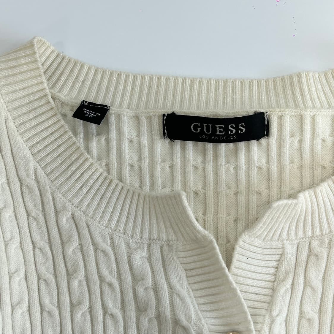 Guess 게스 아이보리 케이블 니트 가디건 상품이미지5