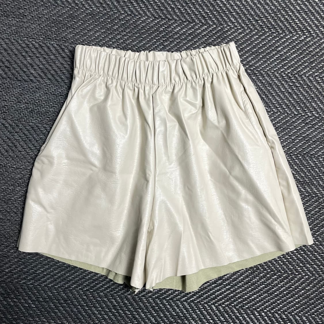 빈티지 우먼스 레더 가죽 밴딩 숏 팬츠 y 5332 상품이미지2