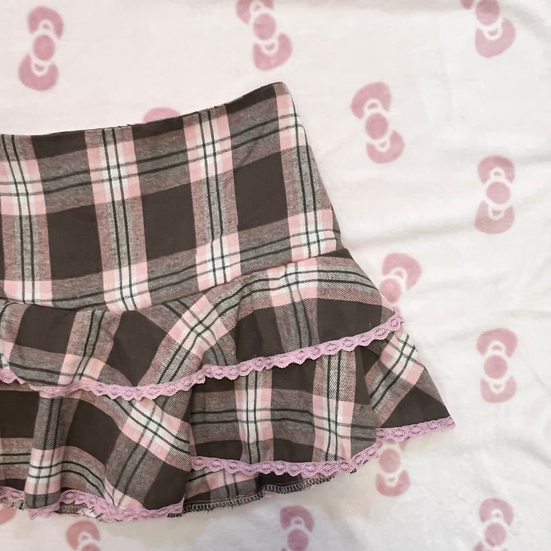 갸루 초코핑크  체크 스커트 상품이미지2