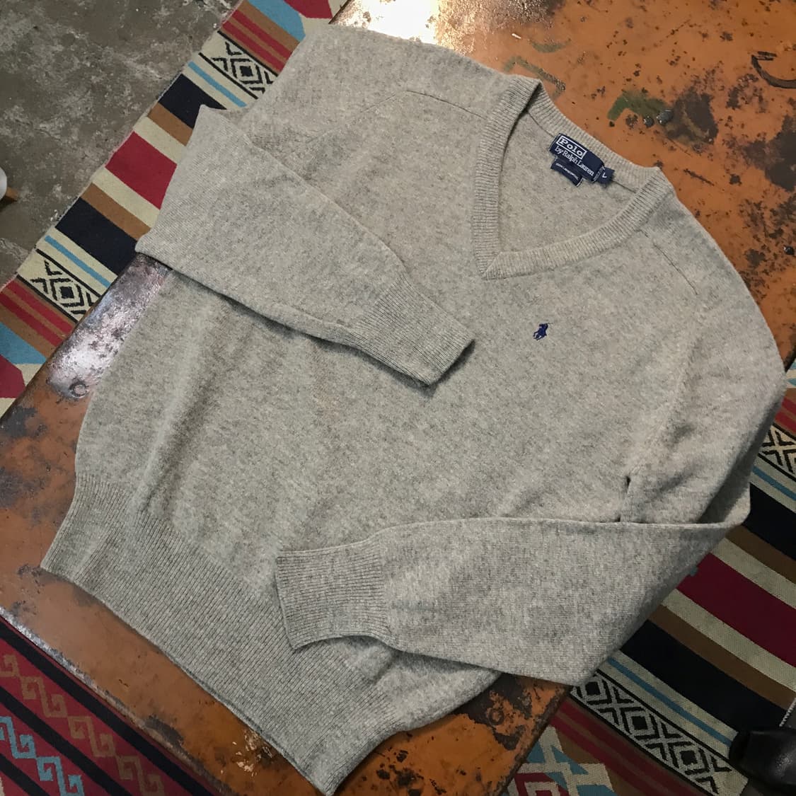 폴로랄프로렌 그레이 브이넥 울 니트 남성 105 110 상품이미지2