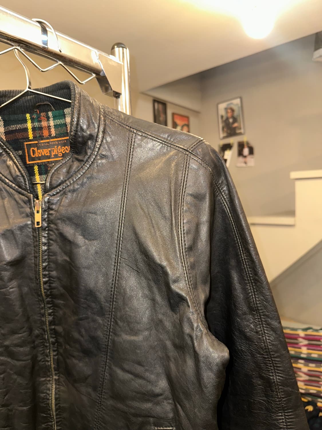 90’s Japanese shell-leather jacket 상품이미지5