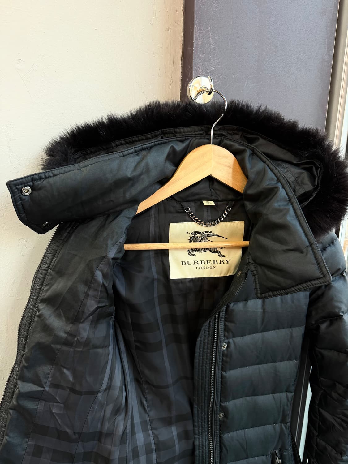 UK2/ 버버리 아비데일 벨티드 퍼 롱패딩 점퍼 상품이미지6