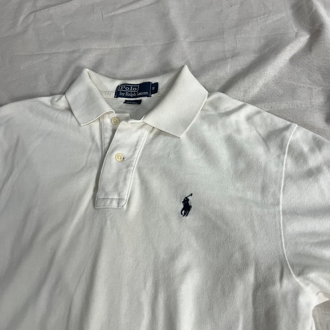폴로 랄프로렌 반팔 카라티 화이트 S 정품 상품이미지1