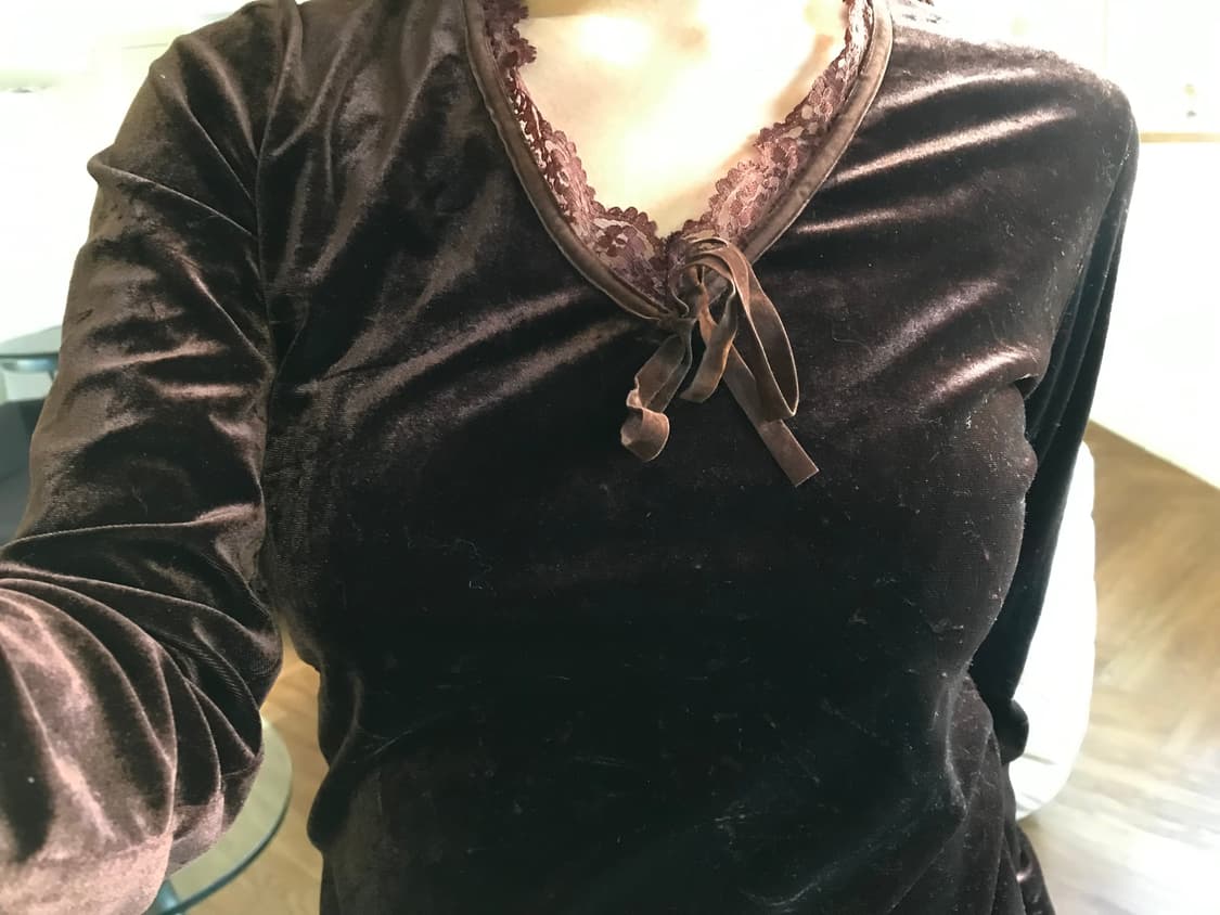 vintage velvet lace top 상품이미지2