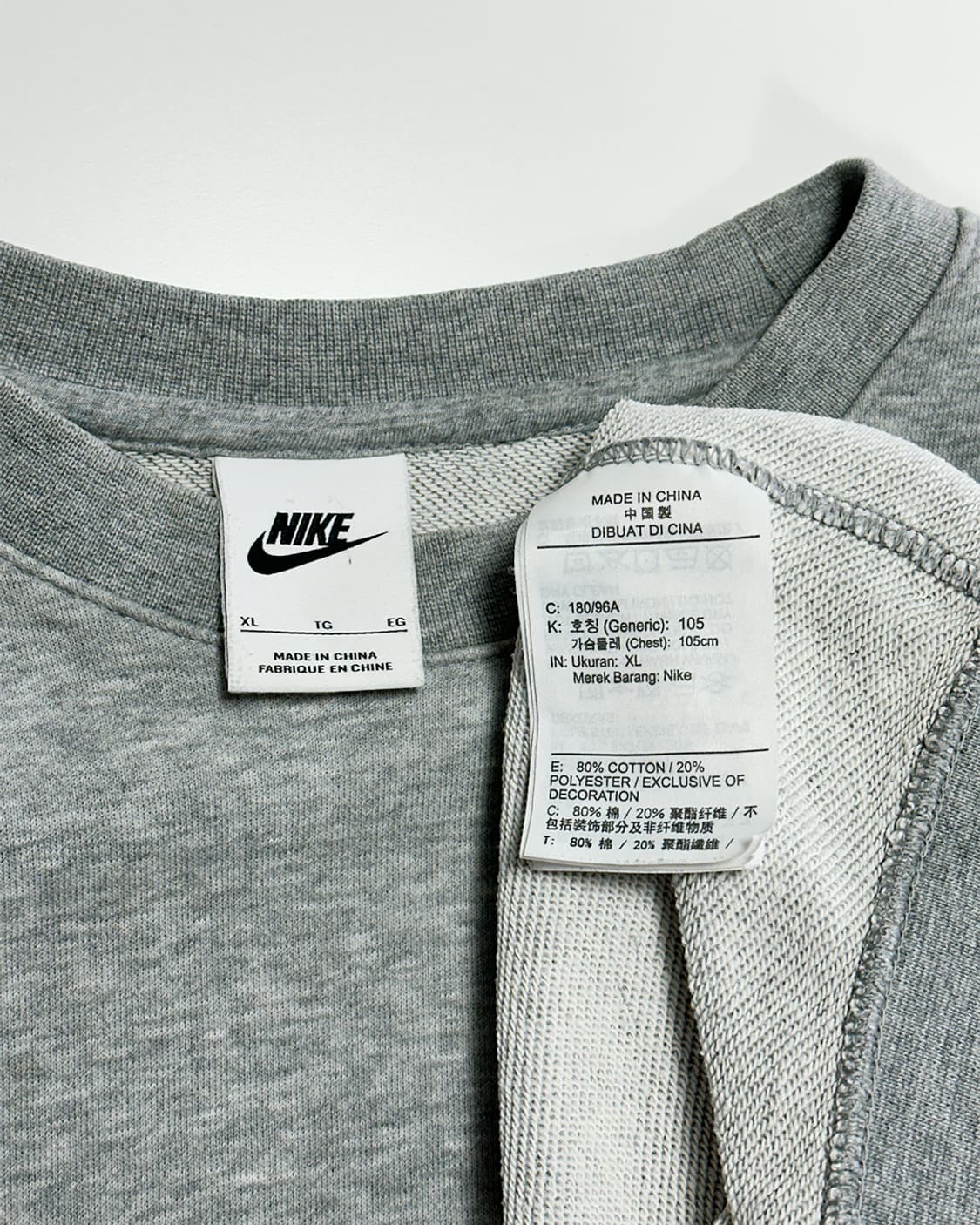 나이키 맨투맨 그레이 상품이미지4