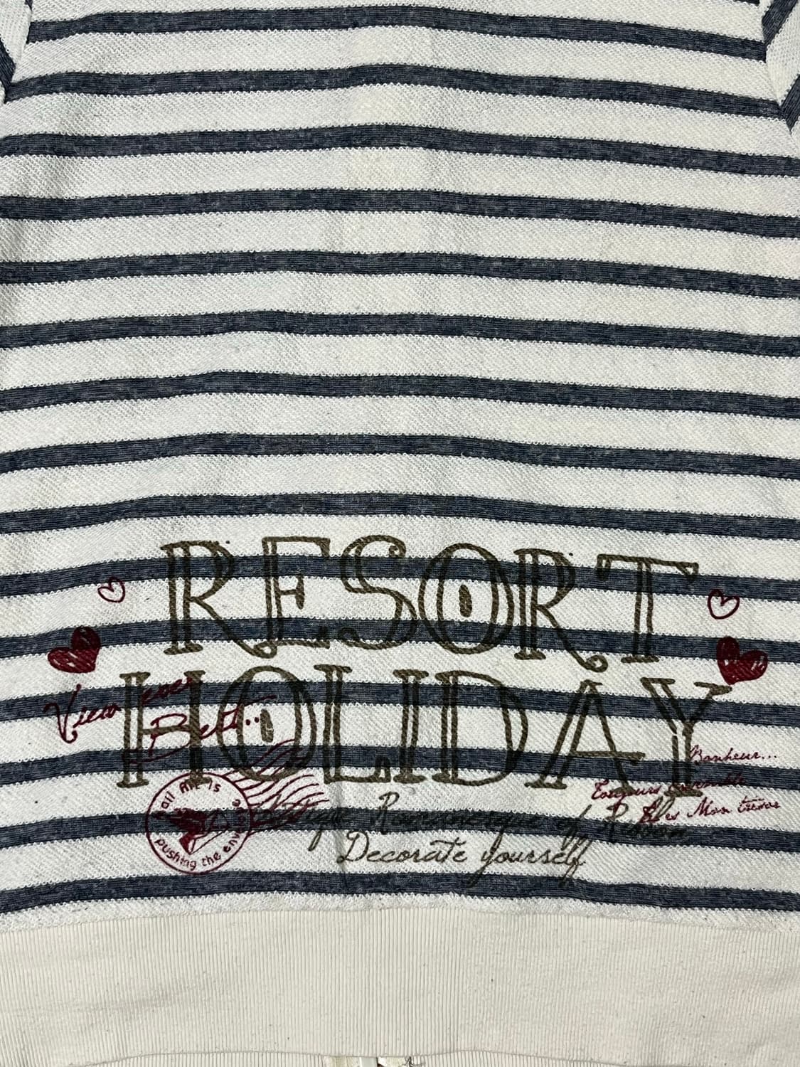 스트라이프 레터링 후드집업 상품이미지6