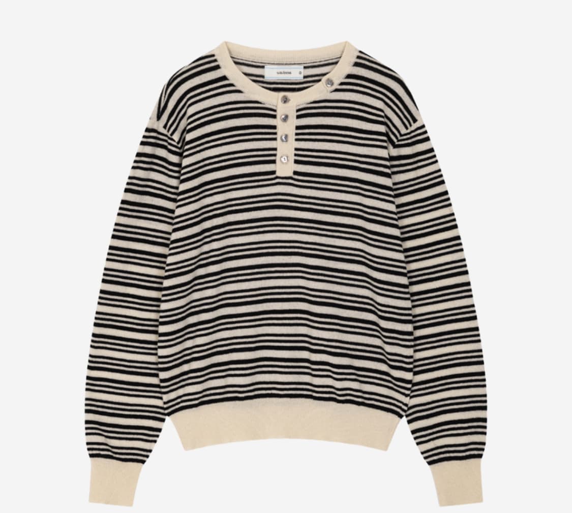 웨이비니스 스트라이프 헨리넥 1사이즈 상품이미지1