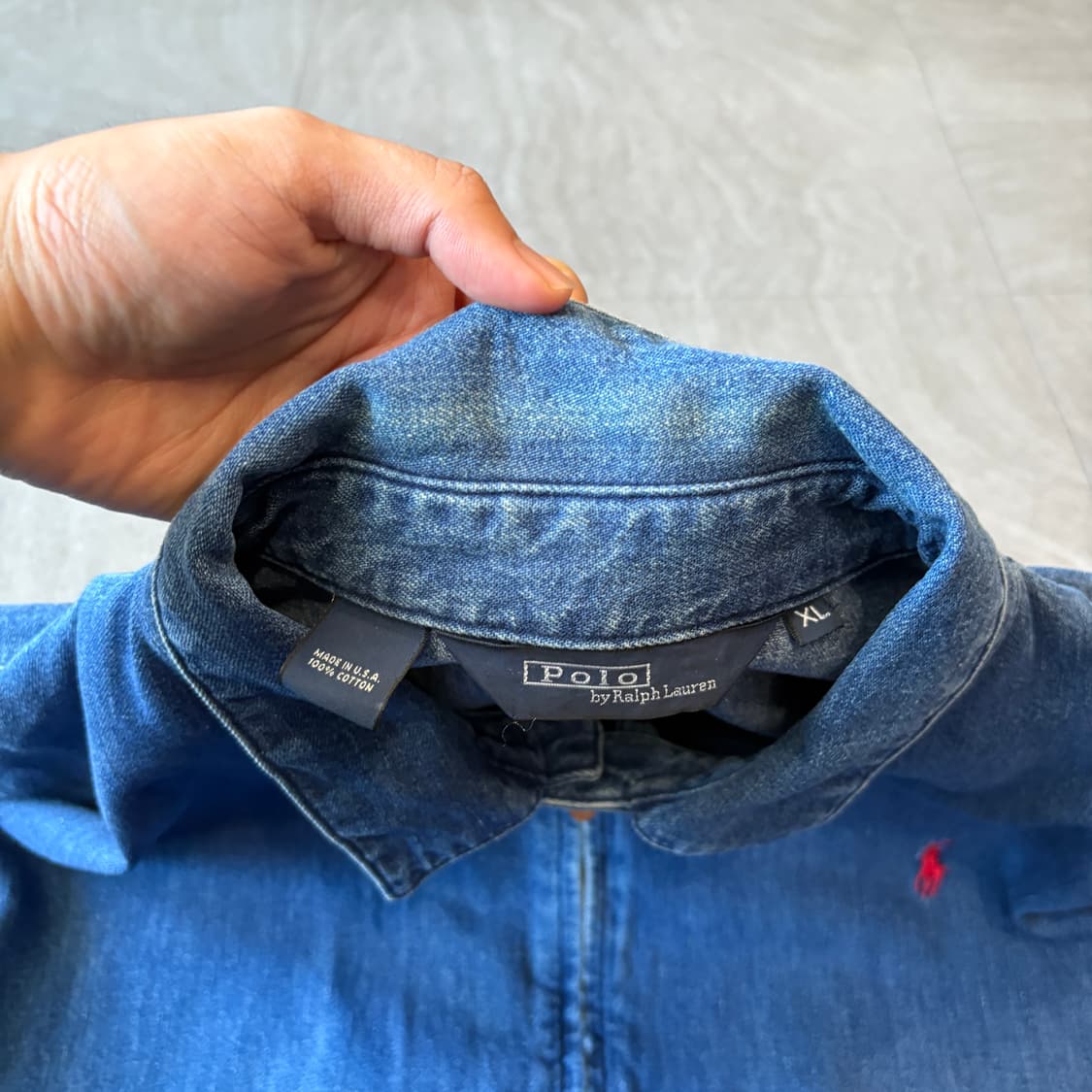 90s 90년대 미국 생산 폴로 데님 스윙톱 자켓 상품이미지6