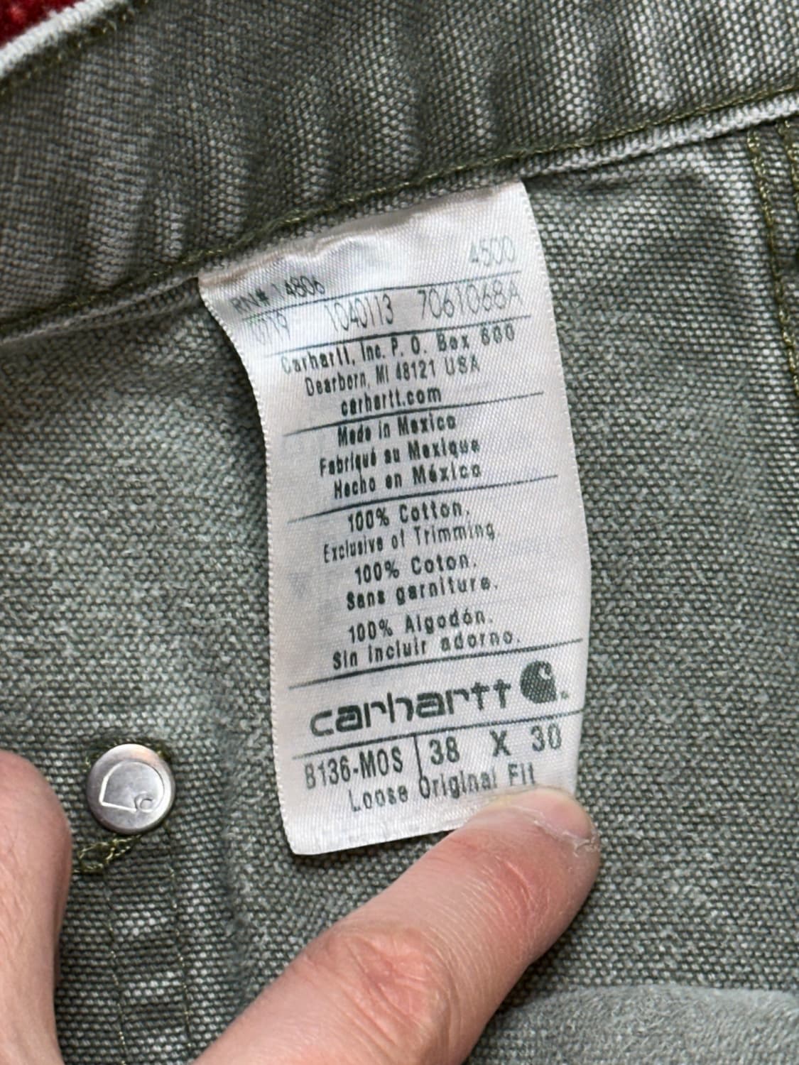 OG 칼하트 B136 더블니 MOS 칼하트 썩블니 모스그린 상품이미지9