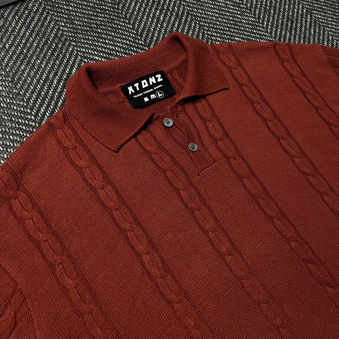 [100-105] XTONZ 엑스톤즈 카라 니트 반팔티 상품이미지3