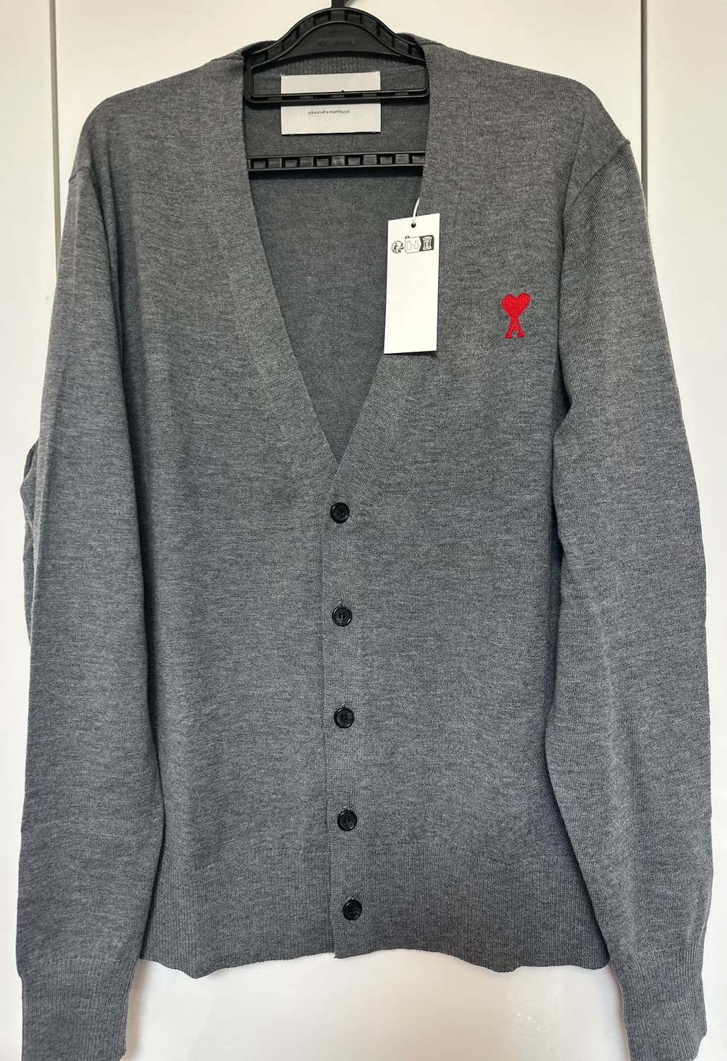 아미 그레이 하트 울가디건 남여공용 상품이미지3
