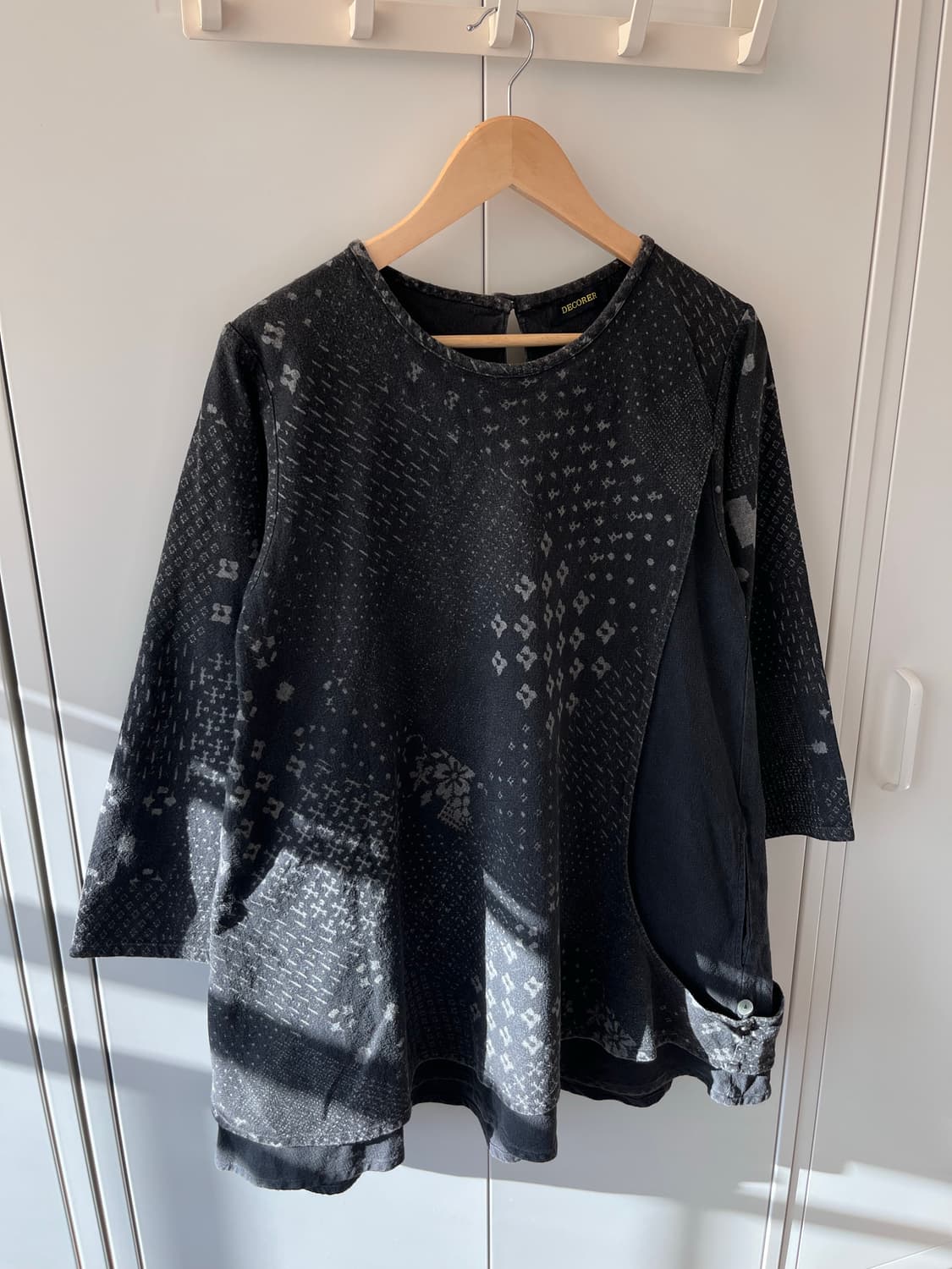 Decorer 패턴 레이어드 미디 원피스 상품이미지6