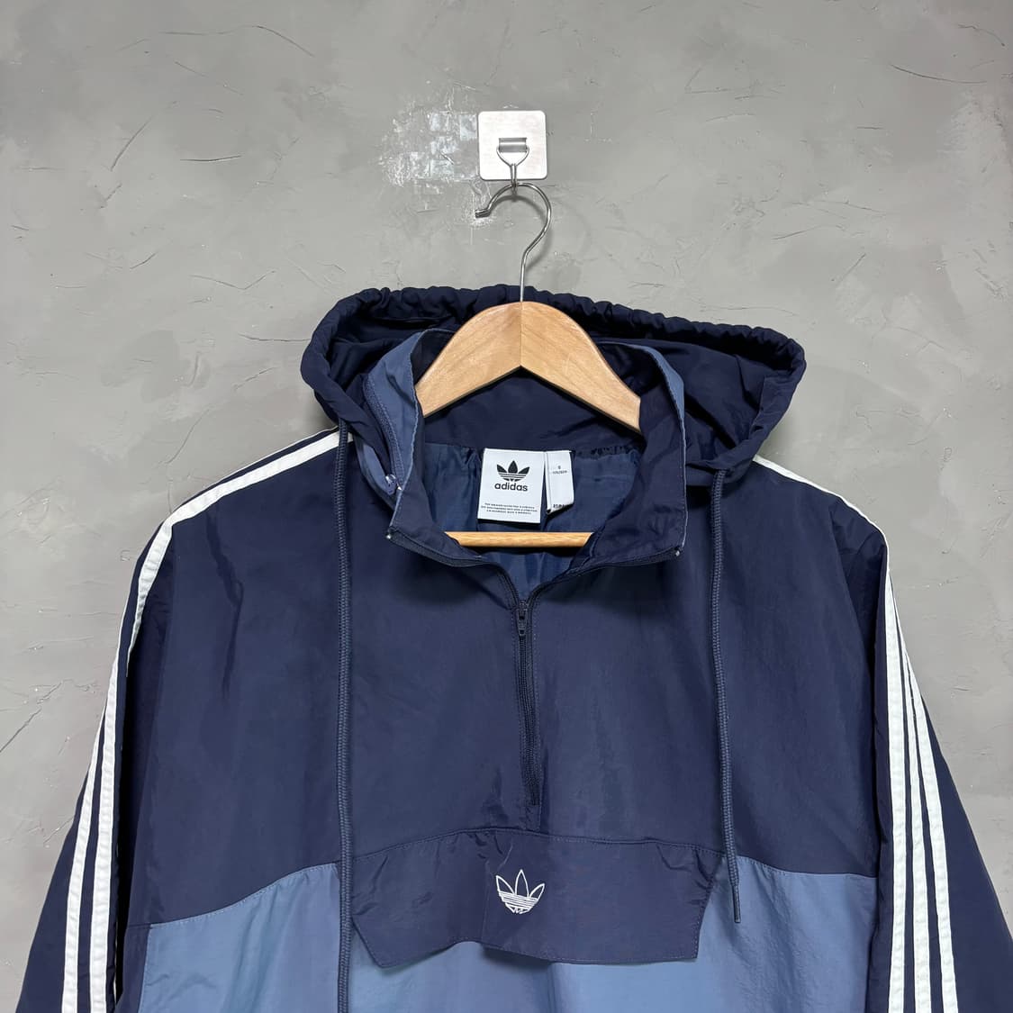 아디다스 아노락 하프집업 바람막이 네이비 상품이미지2