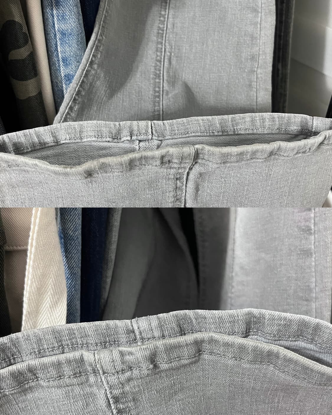 시너진 라인 워싱 데님 팬츠 그레이 M 상품이미지6