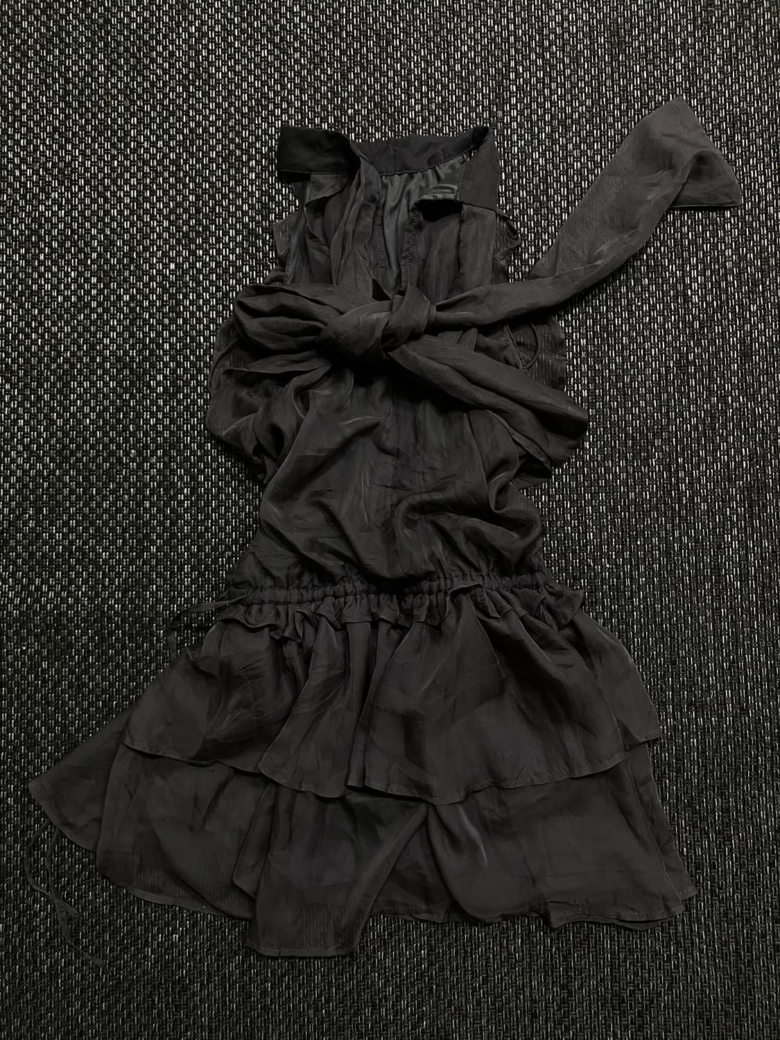 2000s style Frill Detail Grey Top 상품이미지4