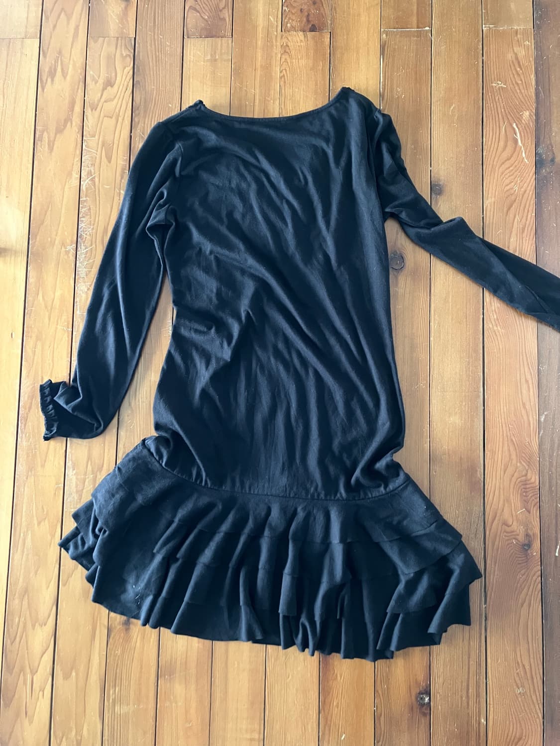 블랙 프릴 롱드레스 상품이미지5