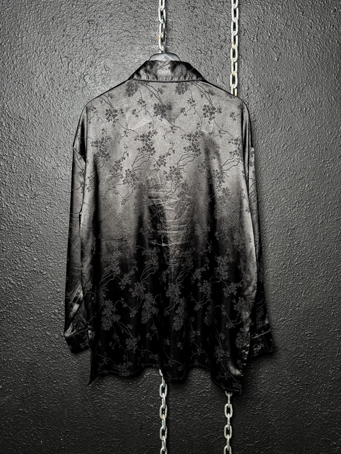Black Floral Satin Shirt 상품이미지8