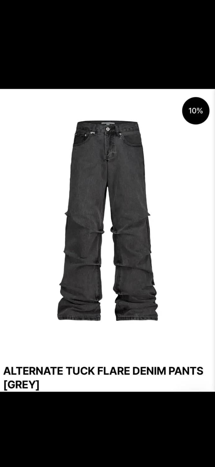 슬로우애시드 ALTERNATE TUCK FLARE DENIM PANTS 상품이미지1