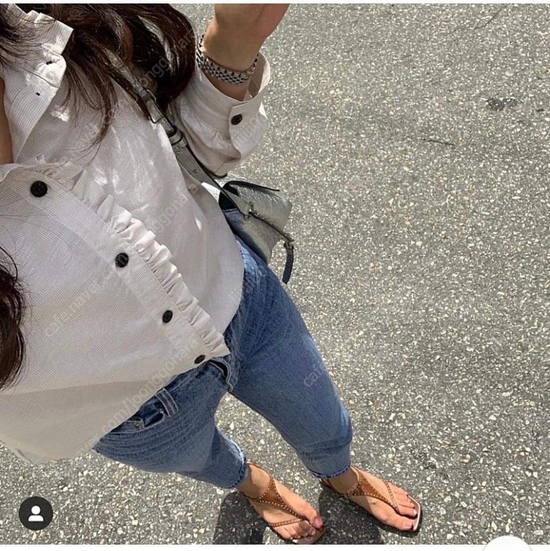 모디아티코 프릴 린넨 옐로우 블라우스  상품이미지5