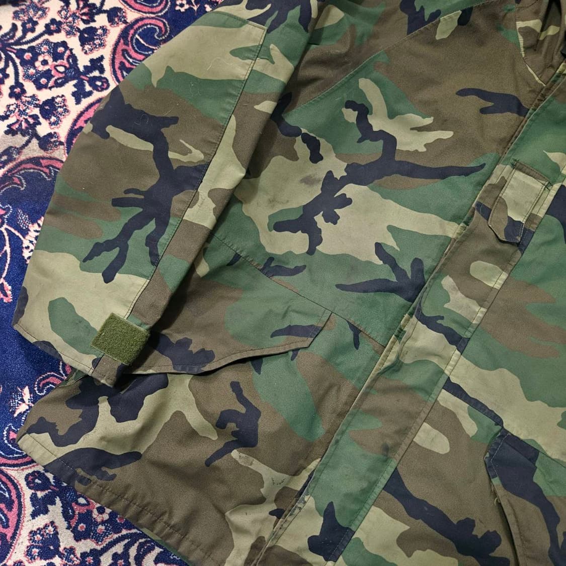 카모플라쥬 빈티지 밀리터리 후드캡 바람막이 자켓 상품이미지4