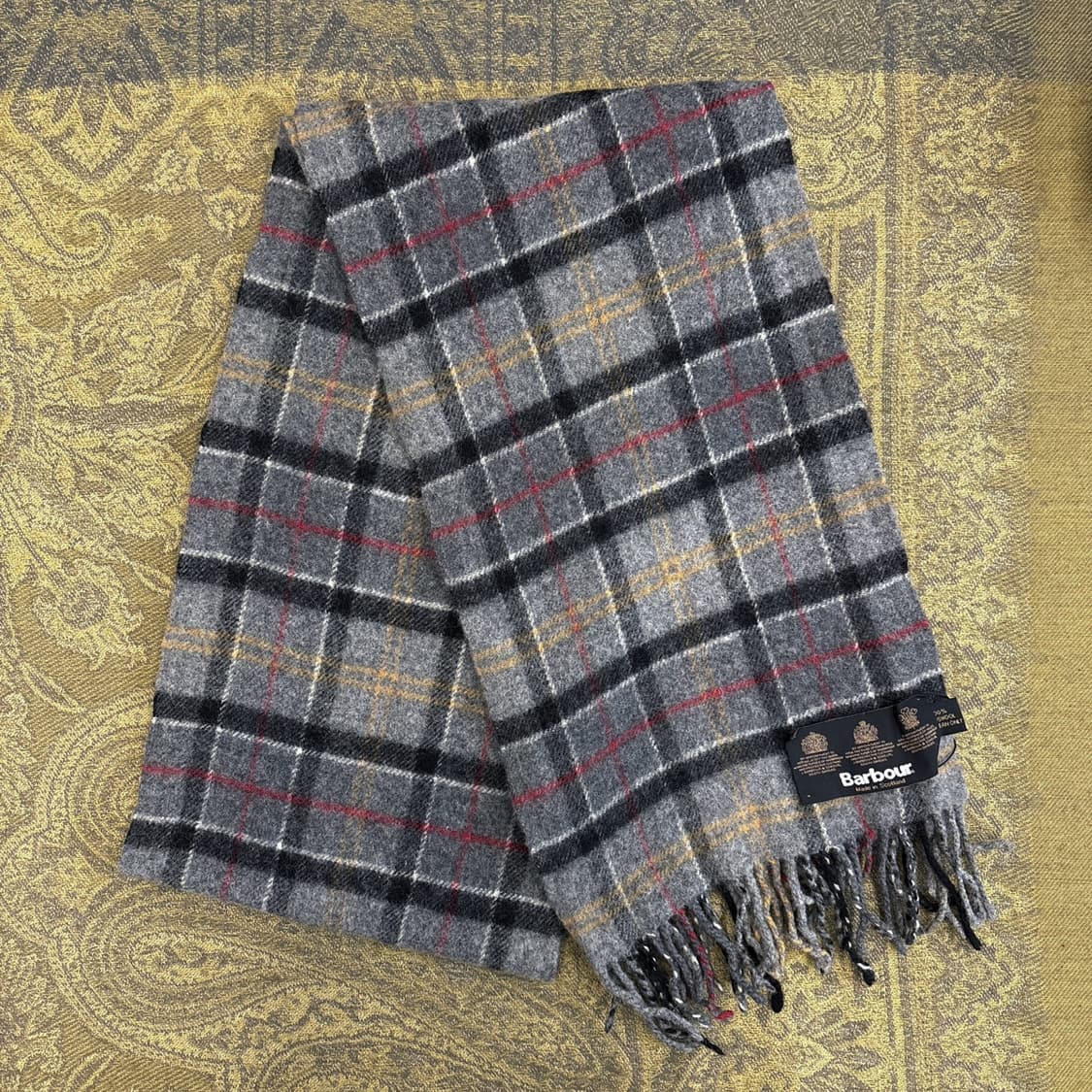 00s 바버 클래식 스코틀랜드 메이드 컨트리 체크 램스울 머플러 N271 상품이미지2