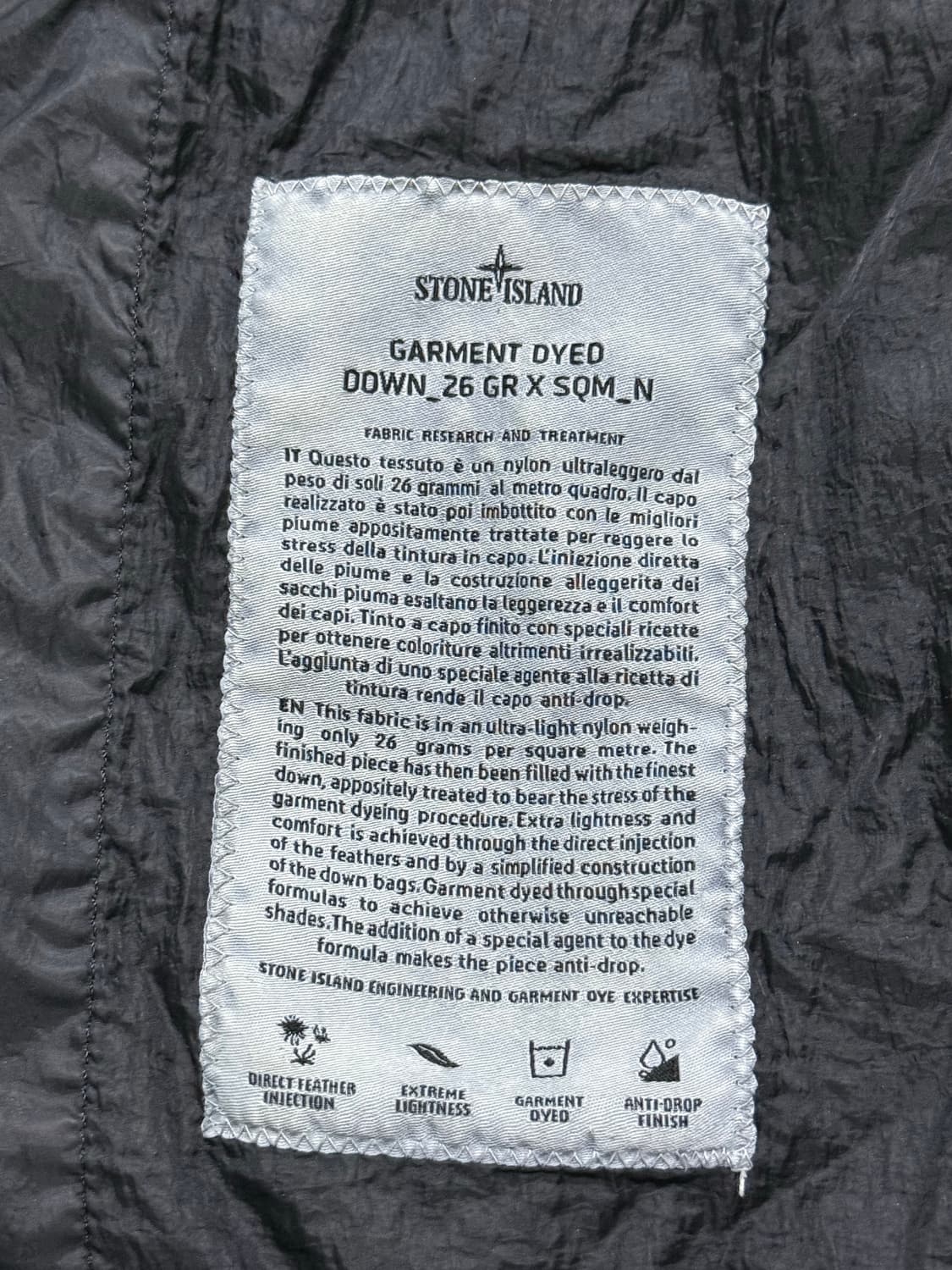 스톤아일랜드 가먼트 다잉 경량패딩 상품이미지3