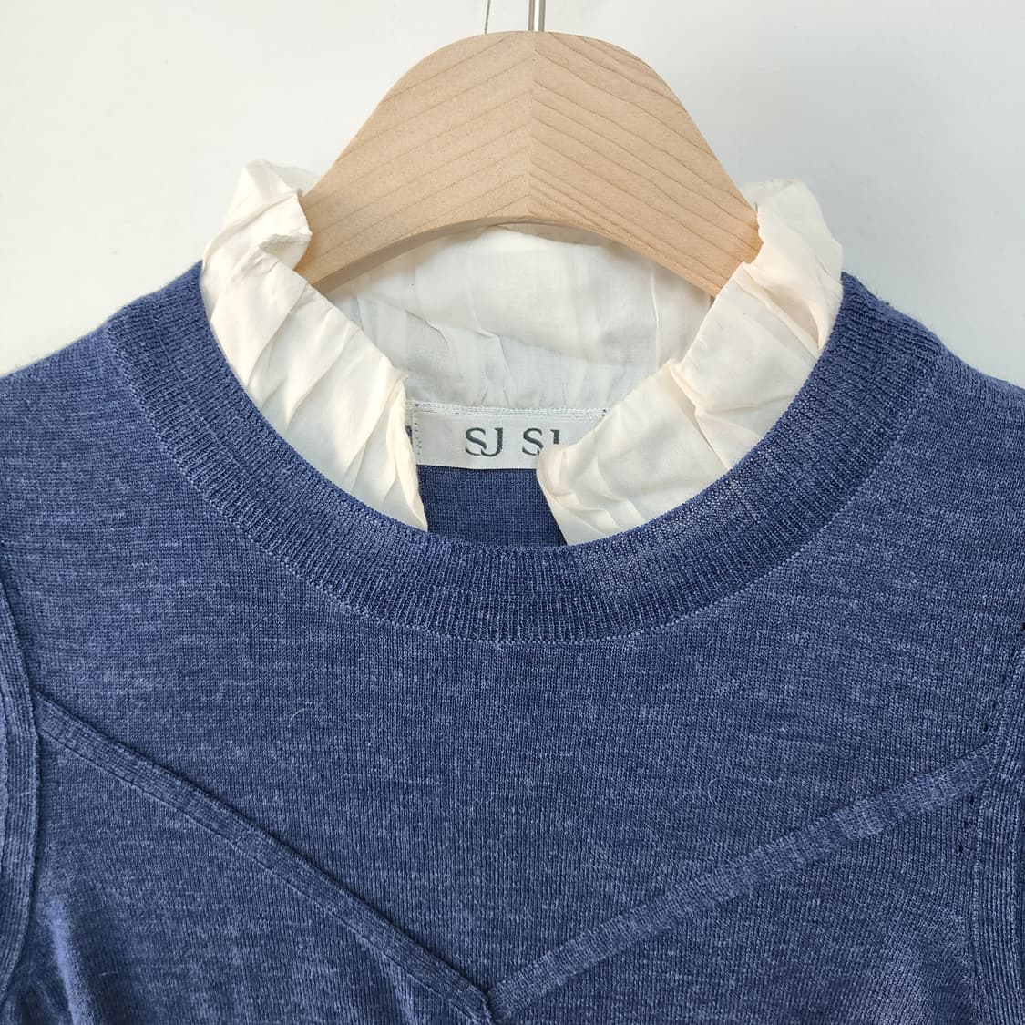 SJSJ 레이어드 니트 조끼 블라우스 상품이미지2