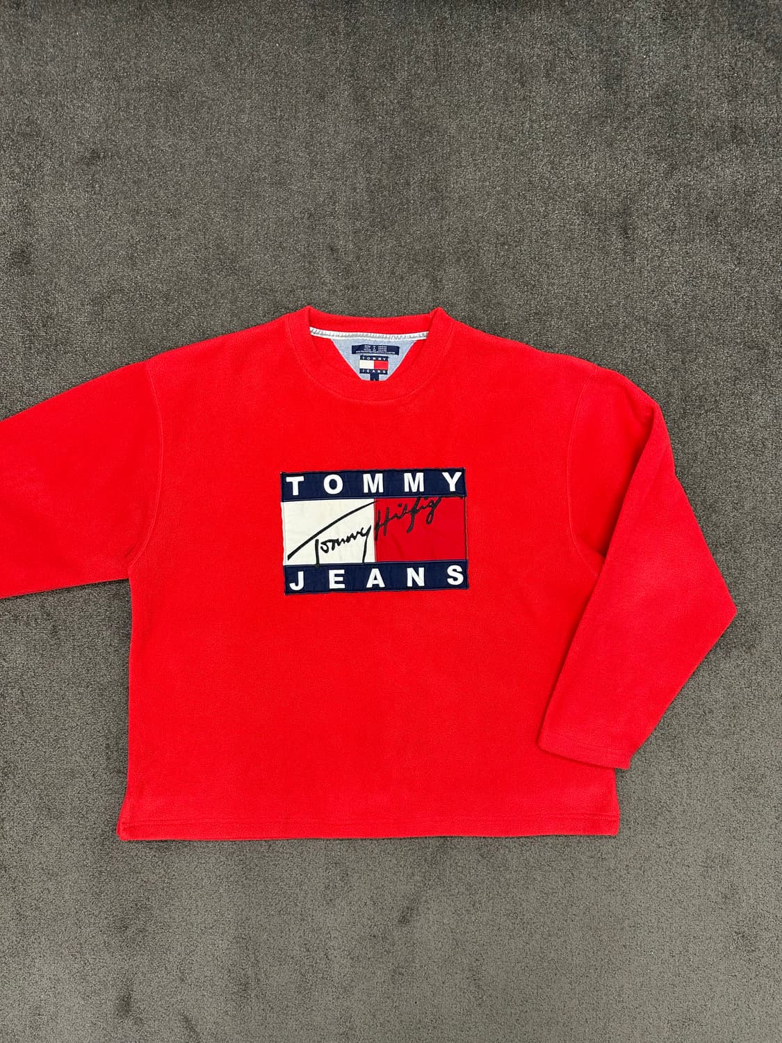 타미힐피거 진스 빨간색 후리스 맨투맨 L 상품이미지1