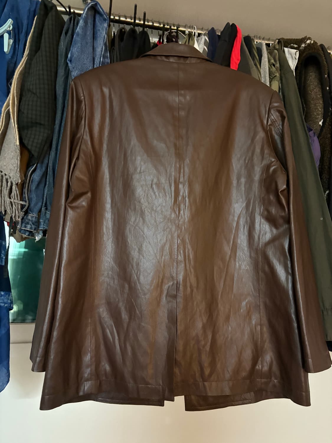 르 Faux leather over-fit blazer (brown) 상품이미지2
