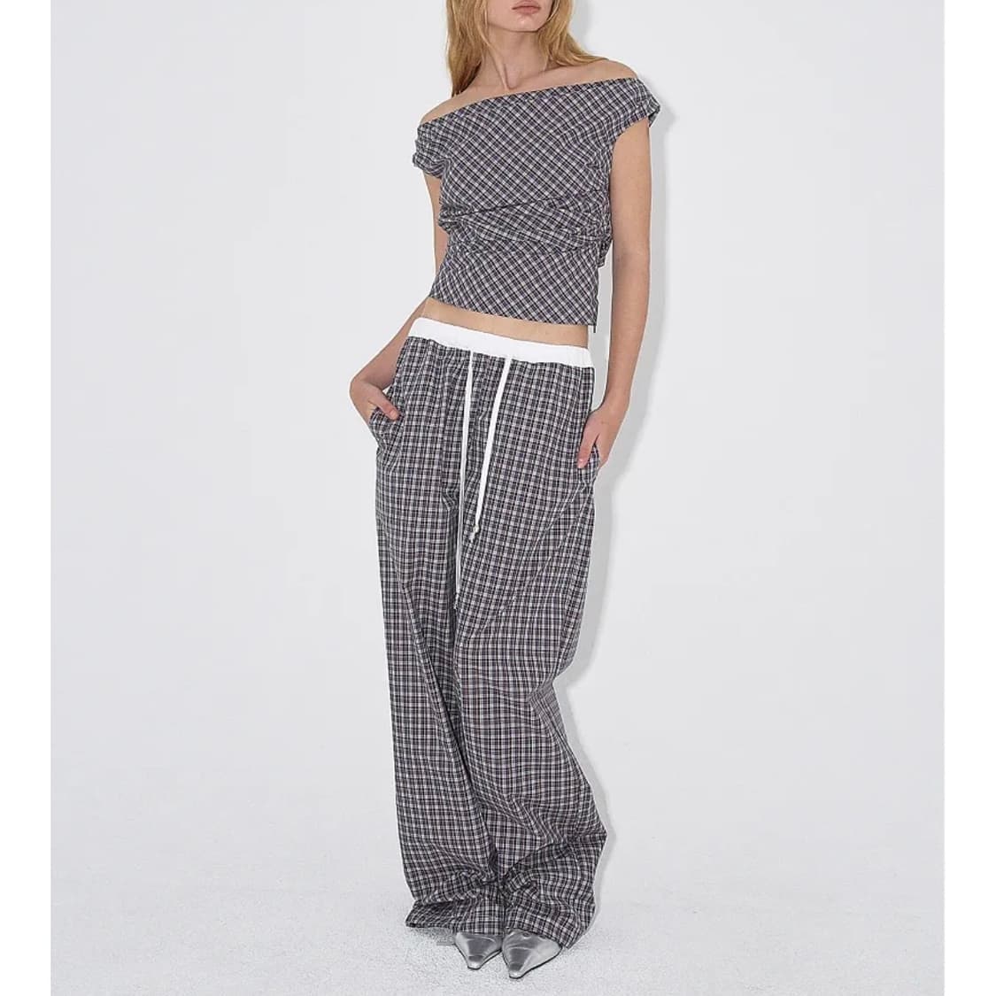폴리수엠 check summer pants (brown) 상품이미지2