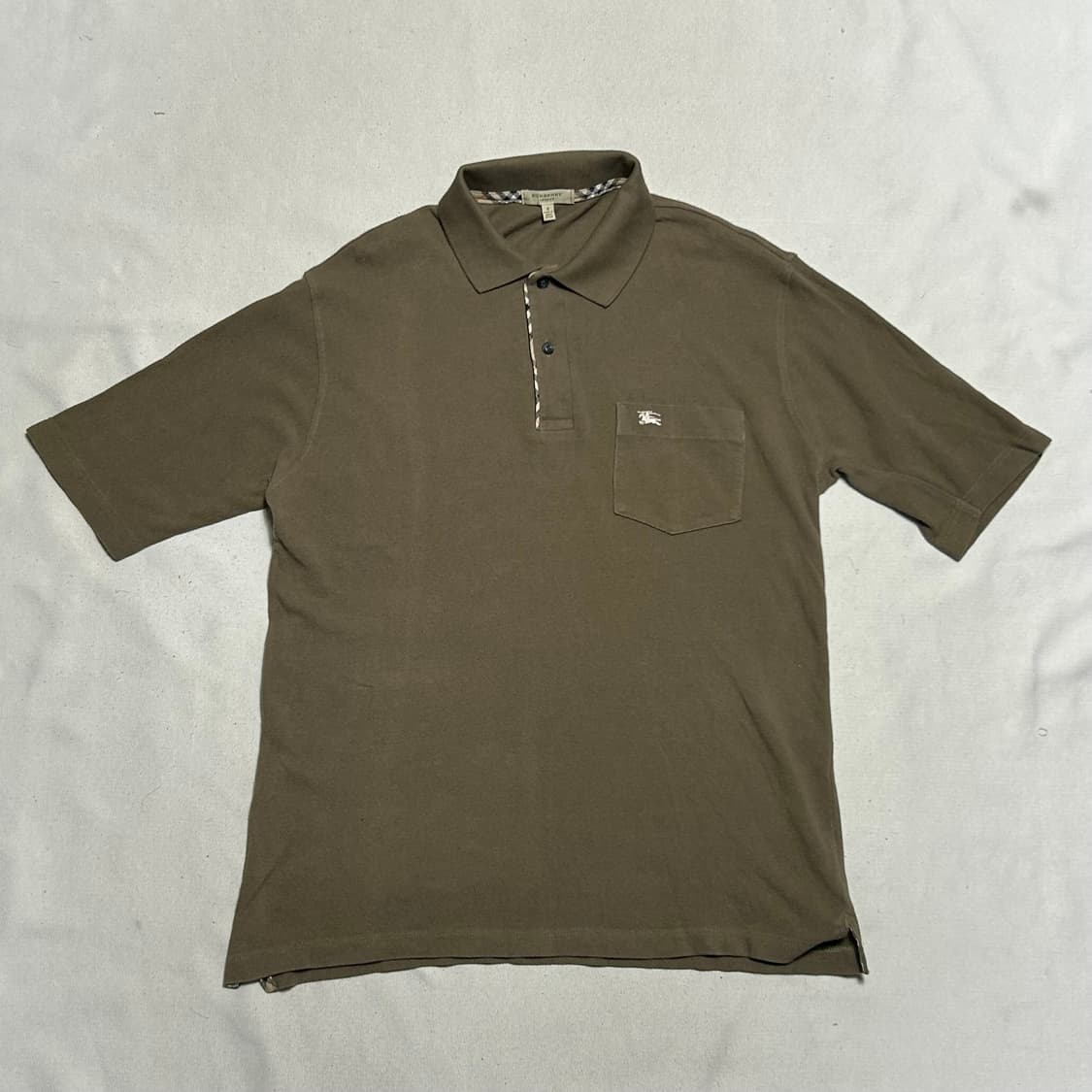 S 버버리 카키 카라 반팔티 상품이미지2