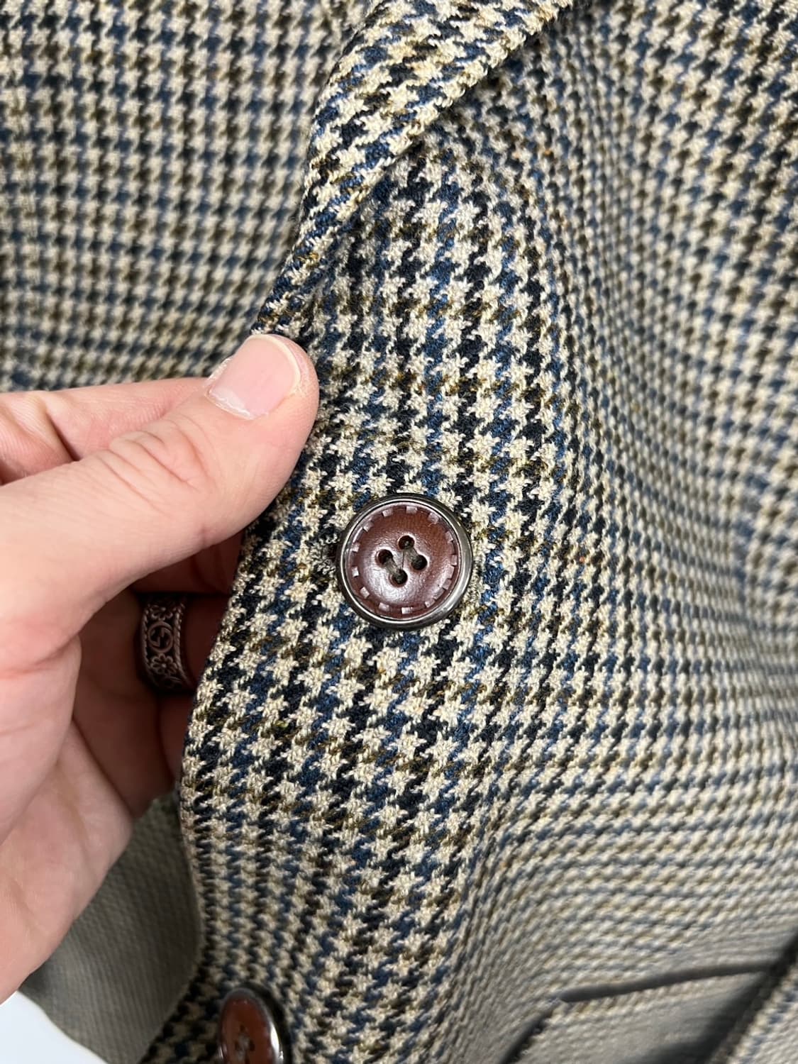 파크랜드 빈티지 하운드투스 체크 캐시미어 블레이저 자켓 상품이미지4