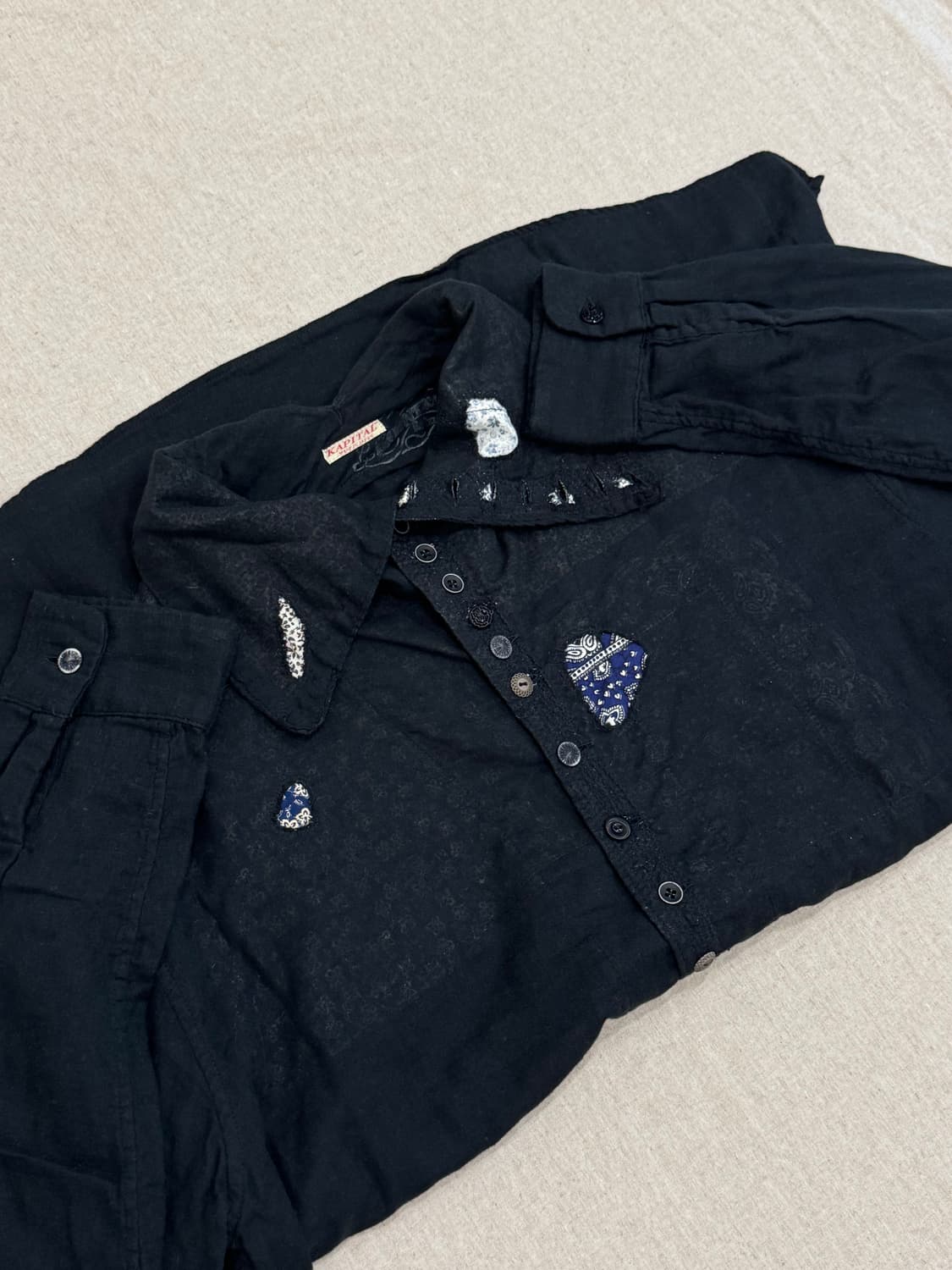 캐피탈 1of1 컨트리 패치워크 하이넥 셔츠 상품이미지8